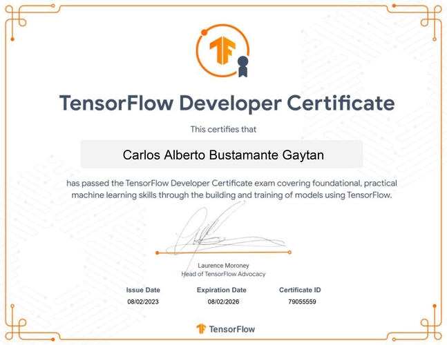 Tensorflow Certification