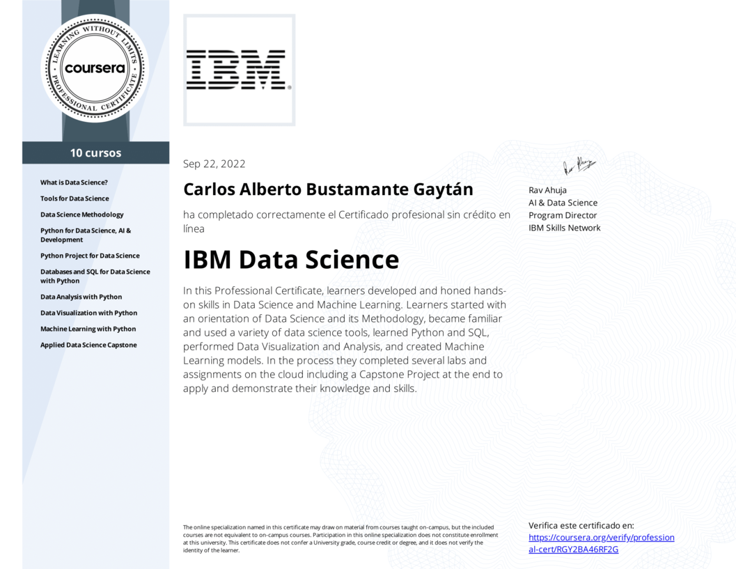 Repositorio de Certificación en Ciencia de Datos de IBM